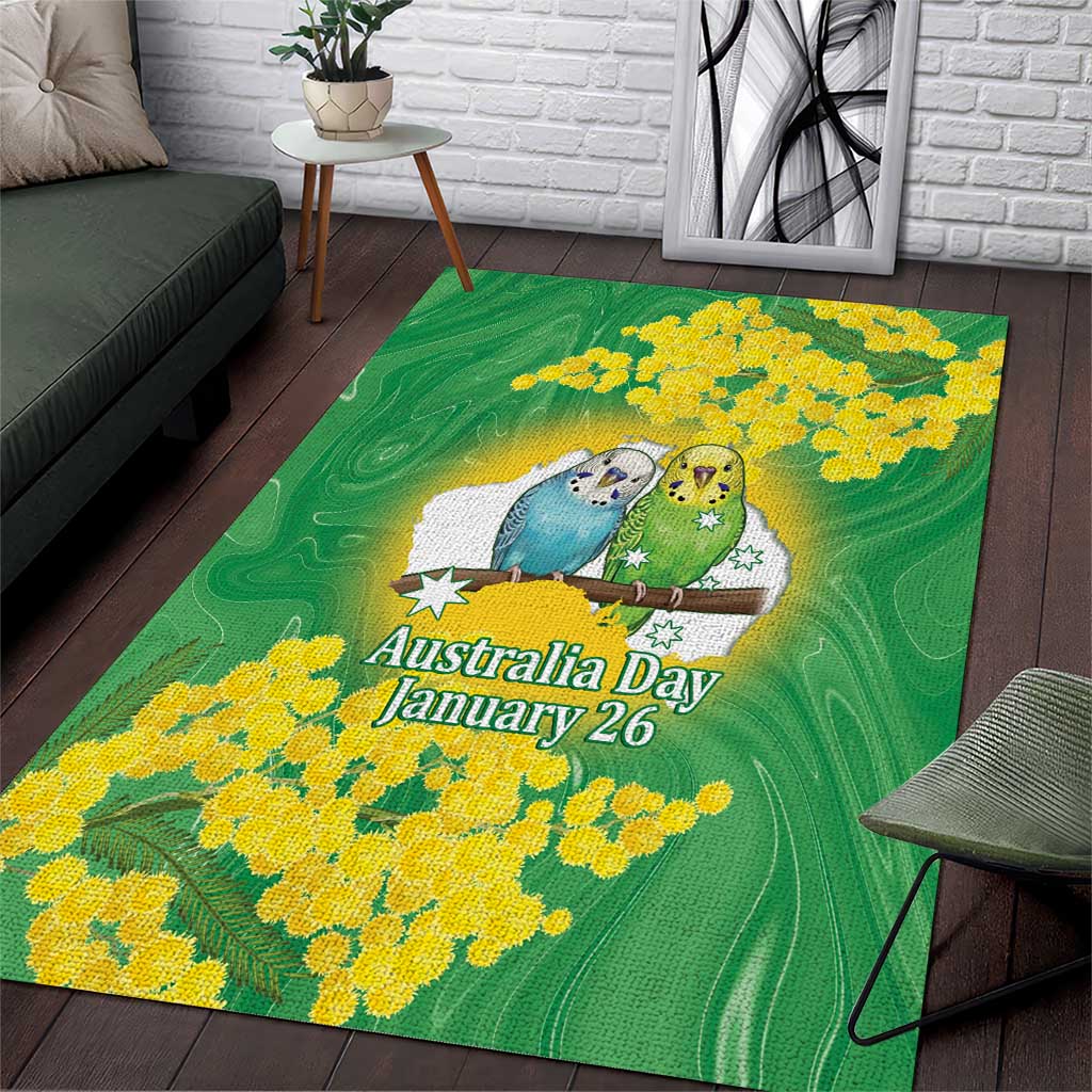 Budgerigar Australia Day Area Rug Proud To Be An Aussie Opal National Color - Aussie Hoodie