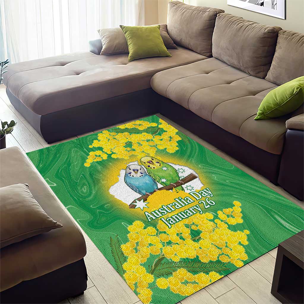 Budgerigar Australia Day Area Rug Proud To Be An Aussie Opal National Color - Aussie Hoodie