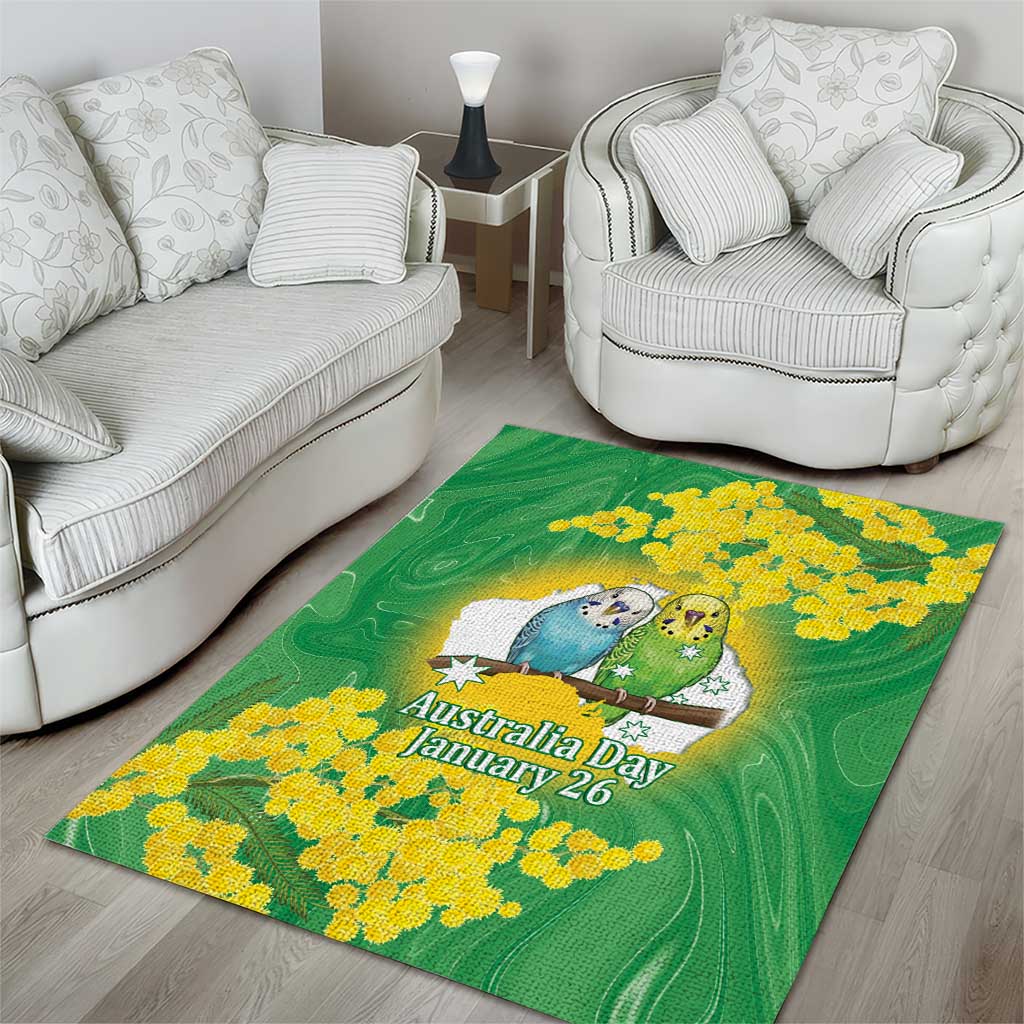 Budgerigar Australia Day Area Rug Proud To Be An Aussie Opal National Color - Aussie Hoodie