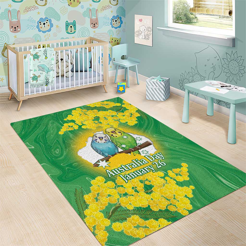 Budgerigar Australia Day Area Rug Proud To Be An Aussie Opal National Color - Aussie Hoodie