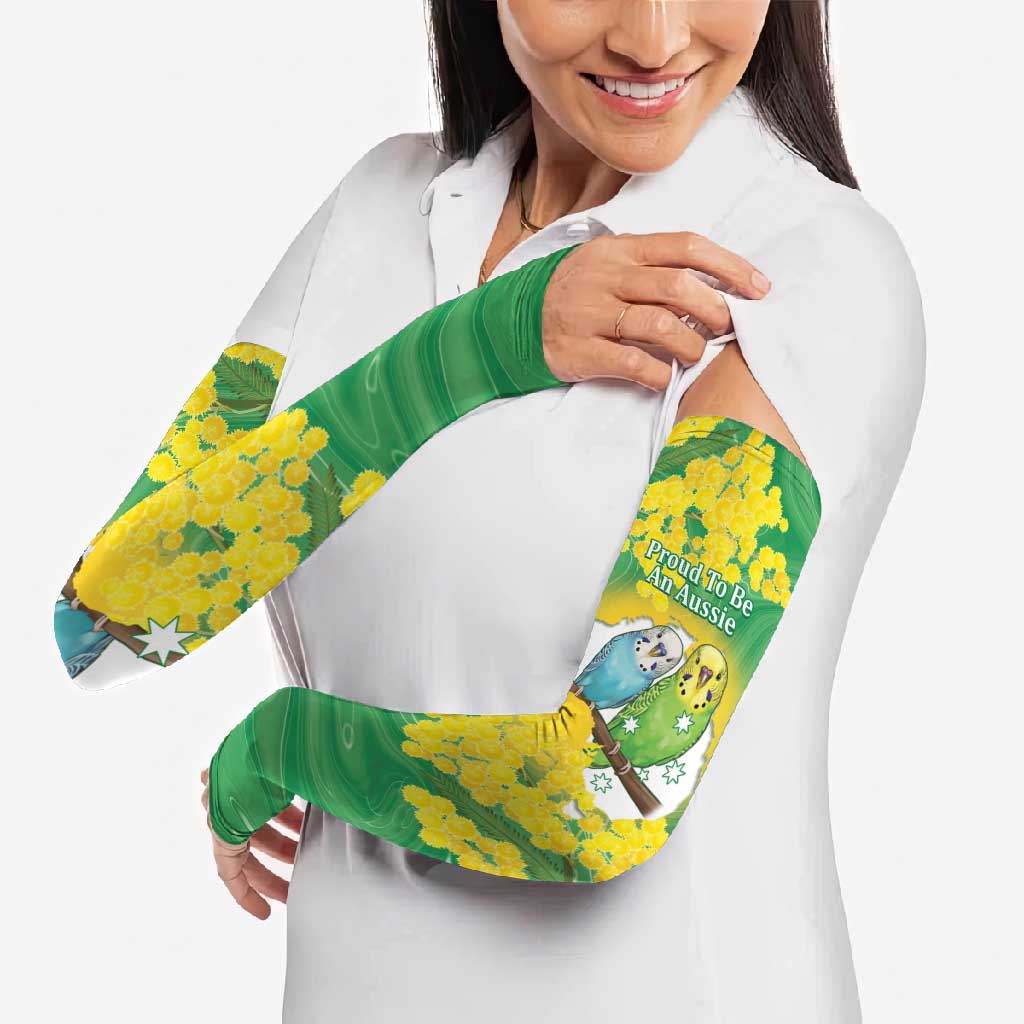 Budgerigar Australia Day Arm Sleeves Proud To Be An Aussie Opal National Color - Aussie Hoodie