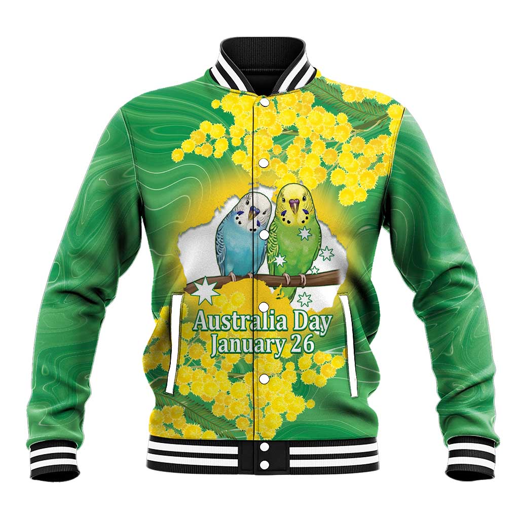 Budgerigar Australia Day Baseball Jacket Proud To Be An Aussie Opal National Color - Aussie Hoodie