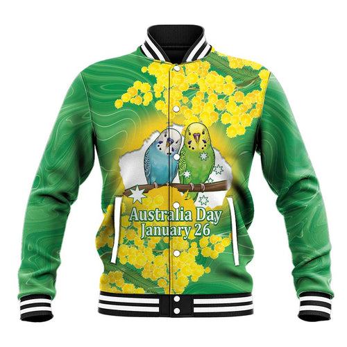 Budgerigar Australia Day Baseball Jacket Proud To Be An Aussie Opal National Color - Aussie Hoodie