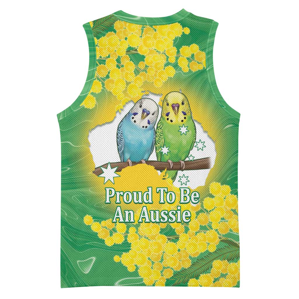 Budgerigar Australia Day Basketball Jersey Proud To Be An Aussie Opal National Color - Aussie Hoodie