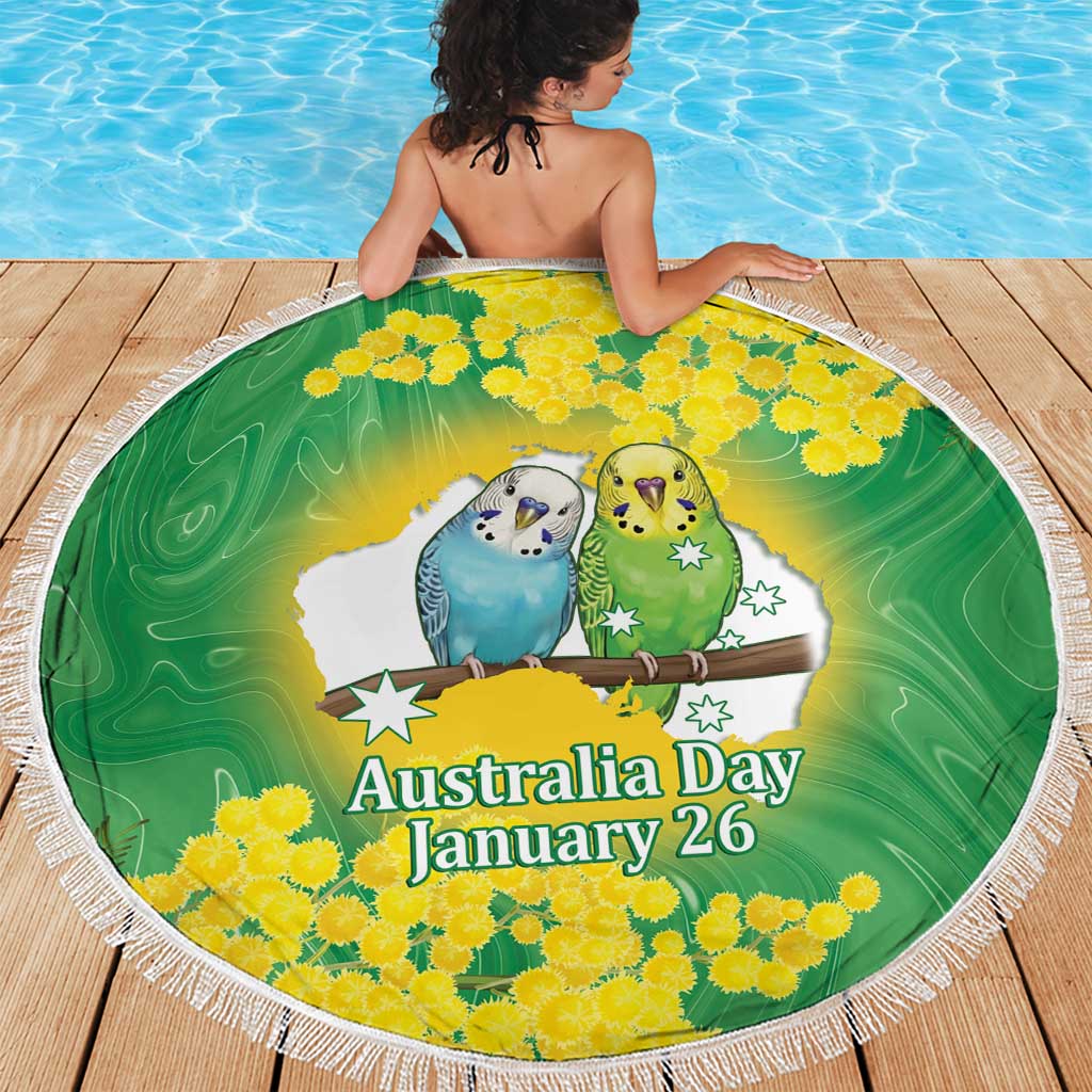 Budgerigar Australia Day Beach Blanket Proud To Be An Aussie Opal National Color - Aussie Hoodie