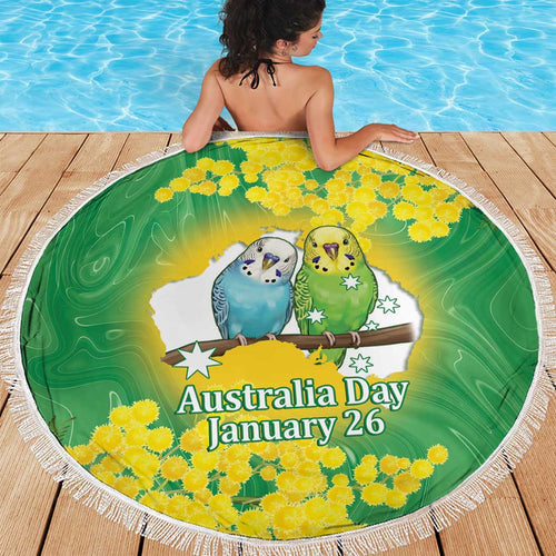 Budgerigar Australia Day Beach Blanket Proud To Be An Aussie Opal National Color - Aussie Hoodie