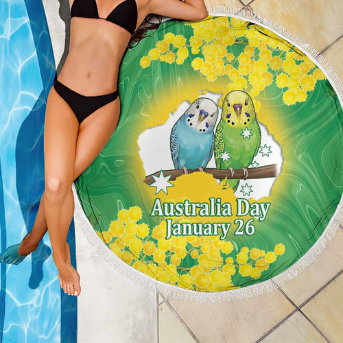 Budgerigar Australia Day Beach Blanket Proud To Be An Aussie Opal National Color - Aussie Hoodie