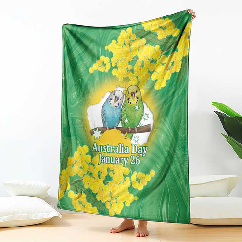Budgerigar Australia Day Blanket Proud To Be An Aussie Opal National Color - Aussie Hoodie