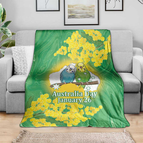 Budgerigar Australia Day Blanket Proud To Be An Aussie Opal National Color - Aussie Hoodie