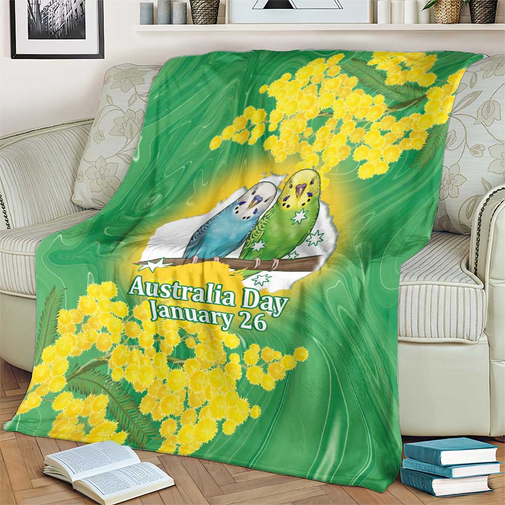 Budgerigar Australia Day Blanket Proud To Be An Aussie Opal National Color - Aussie Hoodie