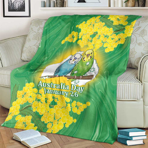 Budgerigar Australia Day Blanket Proud To Be An Aussie Opal National Color - Aussie Hoodie
