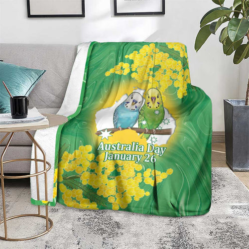 Budgerigar Australia Day Blanket Proud To Be An Aussie Opal National Color - Aussie Hoodie