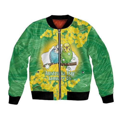 Budgerigar Australia Day Bomber Jacket Proud To Be An Aussie Opal National Color - Aussie Hoodie