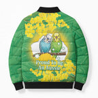 Budgerigar Australia Day Bomber Puffer Jacket Proud To Be An Aussie Opal National Color - Aussie Hoodie