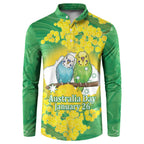 Budgerigar Australia Day Button Sweatshirt Proud To Be An Aussie Opal National Color - Aussie Hoodie