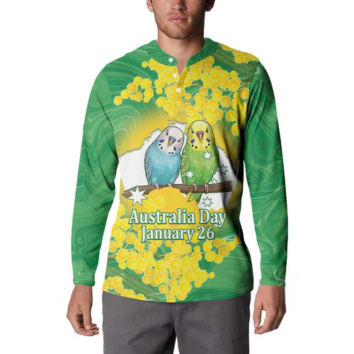 Budgerigar Australia Day Button Sweatshirt Proud To Be An Aussie Opal National Color - Aussie Hoodie