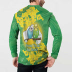 Budgerigar Australia Day Button Sweatshirt Proud To Be An Aussie Opal National Color - Aussie Hoodie