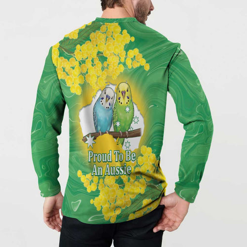 Budgerigar Australia Day Button Sweatshirt Proud To Be An Aussie Opal National Color - Aussie Hoodie
