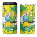 Budgerigar Australia Day 4 in 1 Can Cooler Tumbler Proud To Be An Aussie Opal National Color - Aussie Hoodie