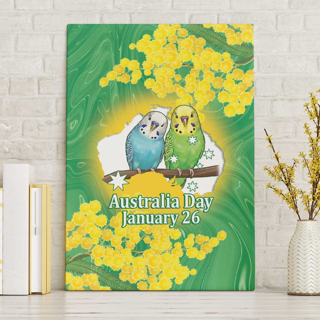 Budgerigar Australia Day Canvas Wall Art Proud To Be An Aussie Opal National Color - Aussie Hoodie