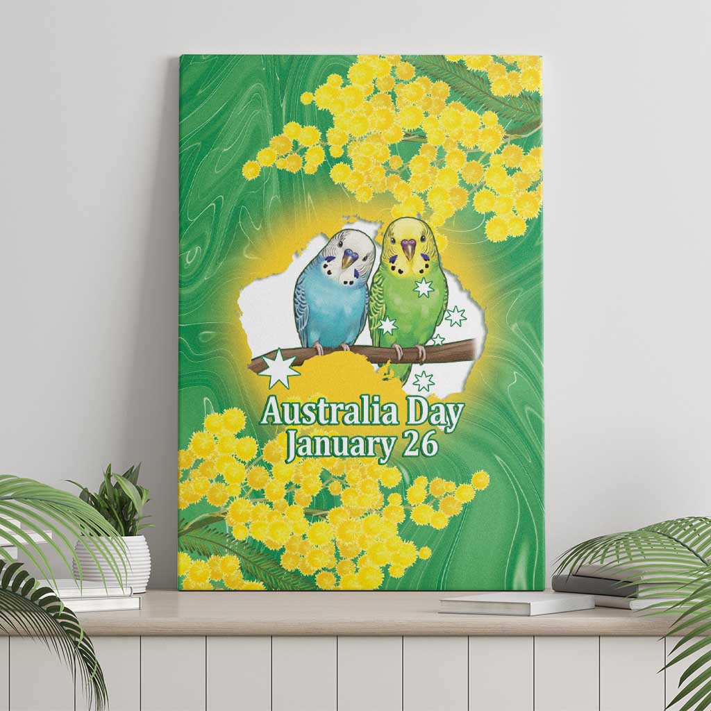 Budgerigar Australia Day Canvas Wall Art Proud To Be An Aussie Opal National Color - Aussie Hoodie