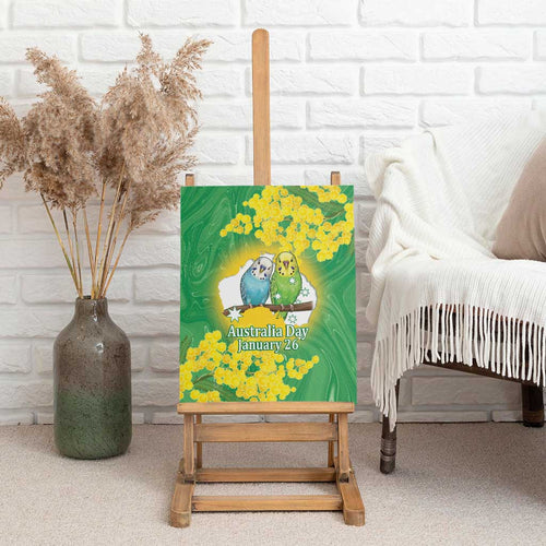 Budgerigar Australia Day Canvas Wall Art Proud To Be An Aussie Opal National Color - Aussie Hoodie