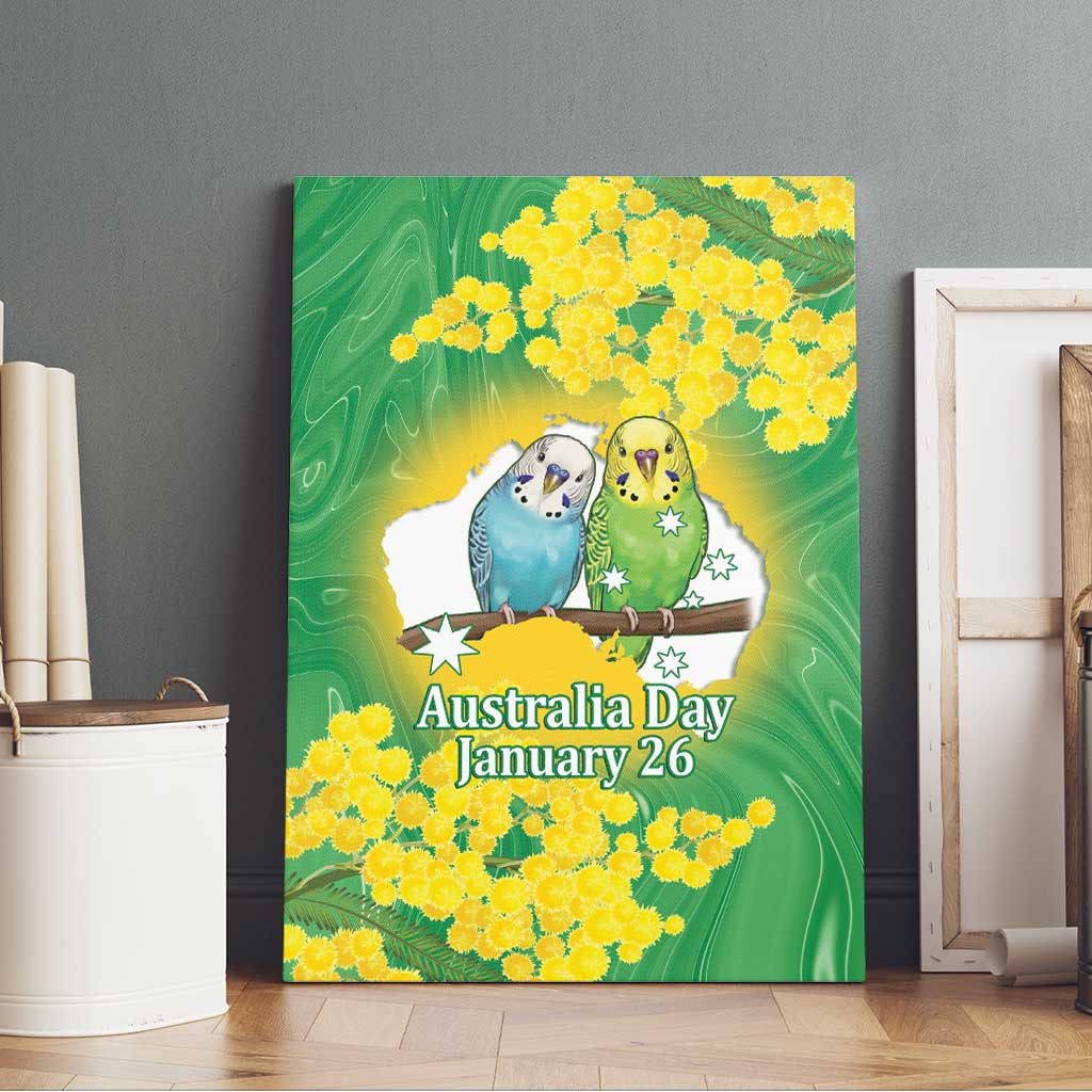Budgerigar Australia Day Canvas Wall Art Proud To Be An Aussie Opal National Color - Aussie Hoodie