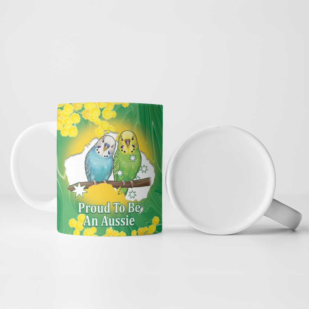 Budgerigar Australia Day Ceramic Mug Proud To Be An Aussie Opal National Color - Aussie Hoodie