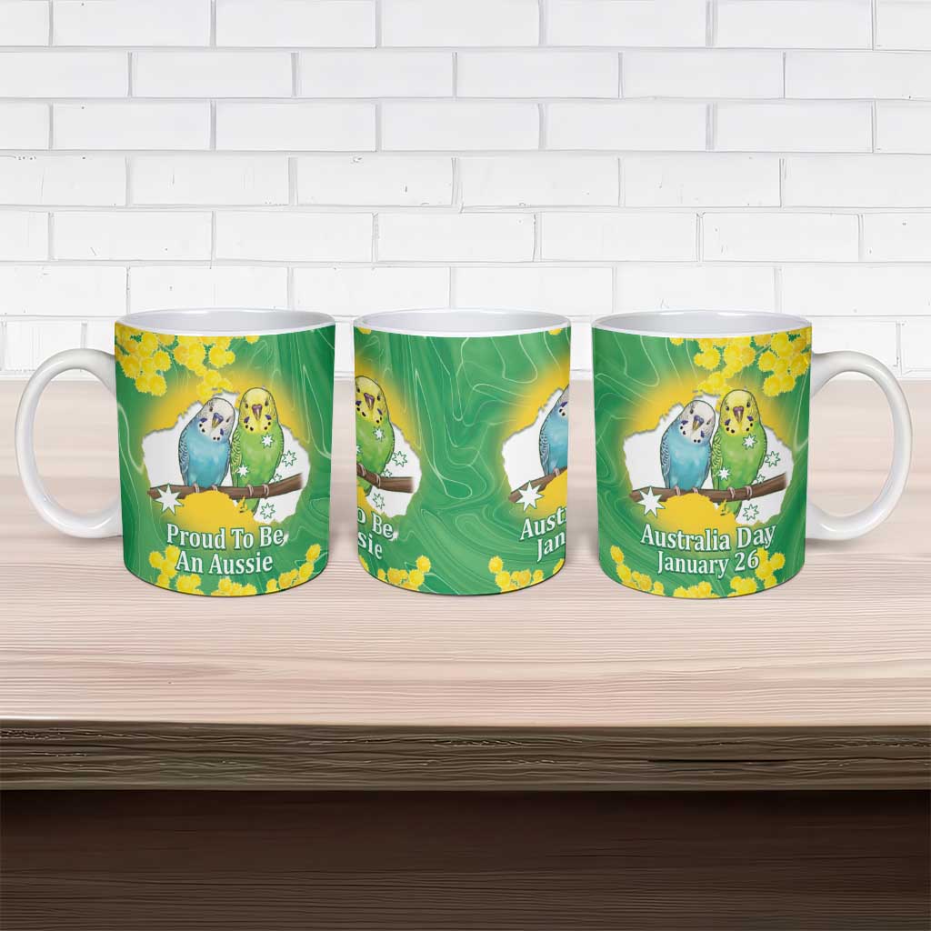 Budgerigar Australia Day Ceramic Mug Proud To Be An Aussie Opal National Color - Aussie Hoodie