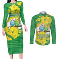 Budgerigar Australia Day Couples Matching Long Sleeve Bodycon Dress and Long Sleeve Button Shirt Proud To Be An Aussie Opal National Color - Aussie Hoodie