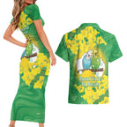 Budgerigar Australia Day Couples Matching Short Sleeve Bodycon Dress and Hawaiian Shirt Proud To Be An Aussie Opal National Color - Aussie Hoodie