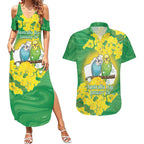 Budgerigar Australia Day Couples Matching Summer Maxi Dress and Hawaiian Shirt Proud To Be An Aussie Opal National Color - Aussie Hoodie
