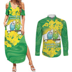 Budgerigar Australia Day Couples Matching Summer Maxi Dress and Long Sleeve Button Shirt Proud To Be An Aussie Opal National Color - Aussie Hoodie