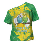 Budgerigar Australia Day Cross Shoulder Shirt Proud To Be An Aussie Opal National Color - Aussie Hoodie