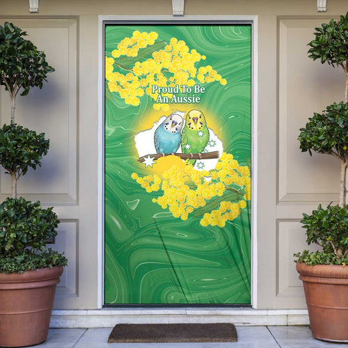 Budgerigar Australia Day Door Cover Proud To Be An Aussie Opal National Color - Aussie Hoodie