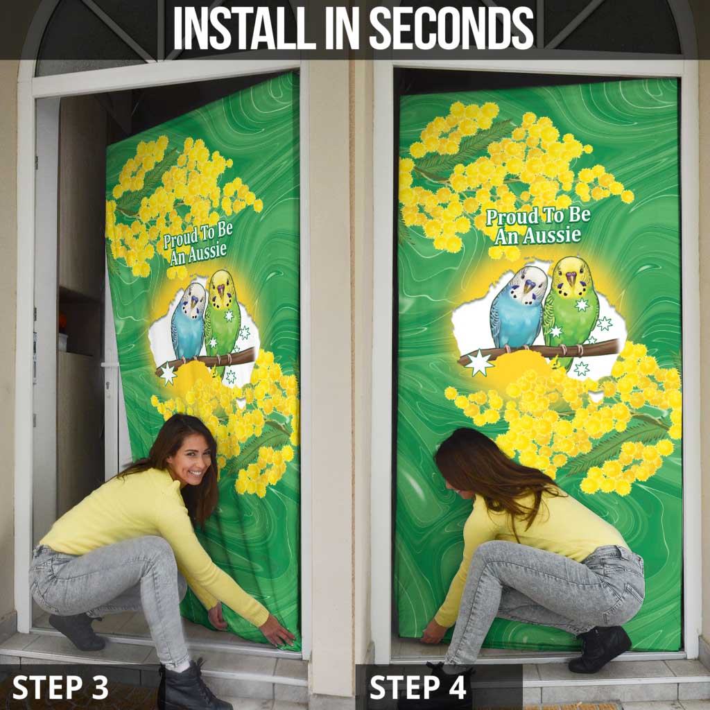 Budgerigar Australia Day Door Cover Proud To Be An Aussie Opal National Color - Aussie Hoodie