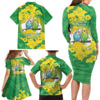 Budgerigar Australia Day Family Matching Long Sleeve Bodycon Dress and Hawaiian Shirt Proud To Be An Aussie Opal National Color - Aussie Hoodie