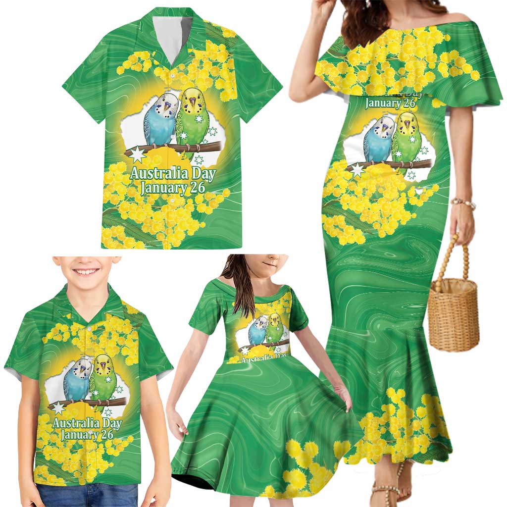 Budgerigar Australia Day Family Matching Mermaid Dress and Hawaiian Shirt Proud To Be An Aussie Opal National Color - Aussie Hoodie