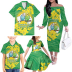 Budgerigar Australia Day Family Matching Off The Shoulder Long Sleeve Dress and Hawaiian Shirt Proud To Be An Aussie Opal National Color - Aussie Hoodie