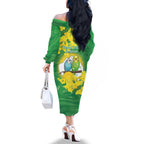 Budgerigar Australia Day Family Matching Off The Shoulder Long Sleeve Dress and Hawaiian Shirt Proud To Be An Aussie Opal National Color - Aussie Hoodie