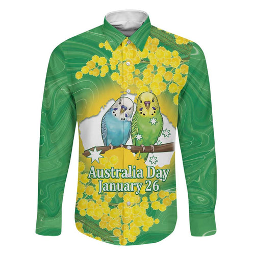 Budgerigar Australia Day Family Matching Off Shoulder Maxi Dress and Hawaiian Shirt Proud To Be An Aussie Opal National Color - Aussie Hoodie