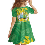 Budgerigar Australia Day Family Matching Off Shoulder Short Dress and Hawaiian Shirt Proud To Be An Aussie Opal National Color - Aussie Hoodie