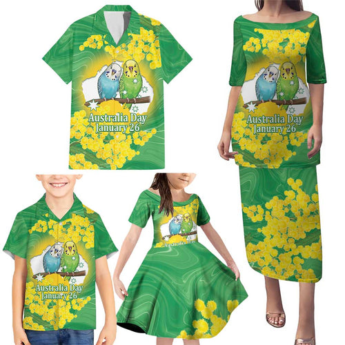 Budgerigar Australia Day Family Matching Puletasi and Hawaiian Shirt Proud To Be An Aussie Opal National Color - Aussie Hoodie