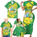 Budgerigar Australia Day Family Matching Short Sleeve Bodycon Dress and Hawaiian Shirt Proud To Be An Aussie Opal National Color - Aussie Hoodie