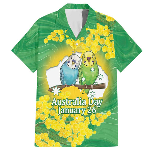 Budgerigar Australia Day Family Matching Short Sleeve Bodycon Dress and Hawaiian Shirt Proud To Be An Aussie Opal National Color - Aussie Hoodie
