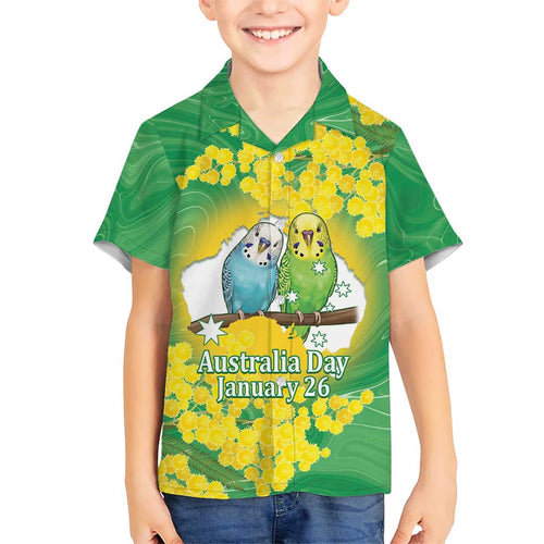 Budgerigar Australia Day Family Matching Short Sleeve Bodycon Dress and Hawaiian Shirt Proud To Be An Aussie Opal National Color - Aussie Hoodie