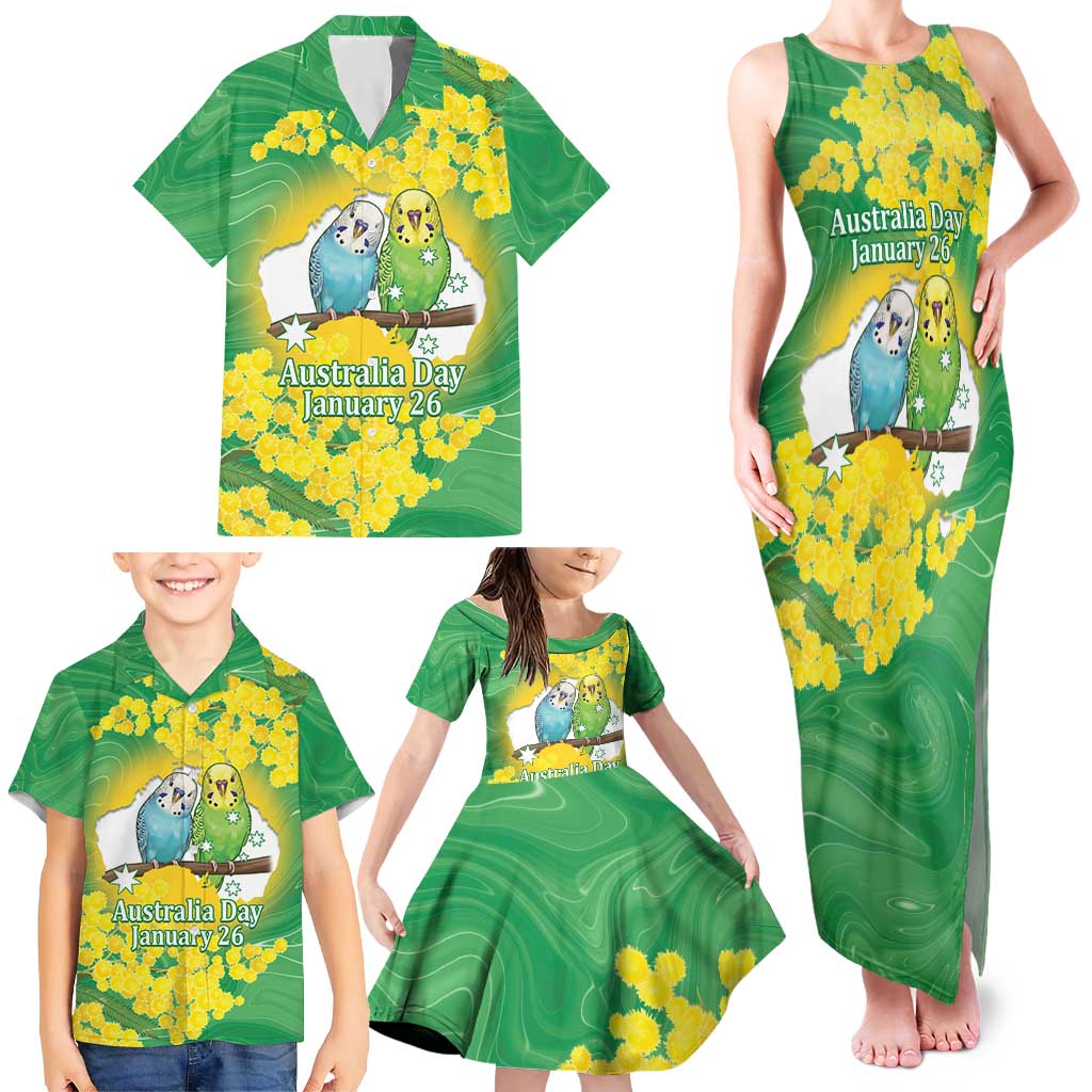 Budgerigar Australia Day Family Matching Tank Maxi Dress and Hawaiian Shirt Proud To Be An Aussie Opal National Color - Aussie Hoodie