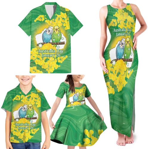 Budgerigar Australia Day Family Matching Tank Maxi Dress and Hawaiian Shirt Proud To Be An Aussie Opal National Color - Aussie Hoodie