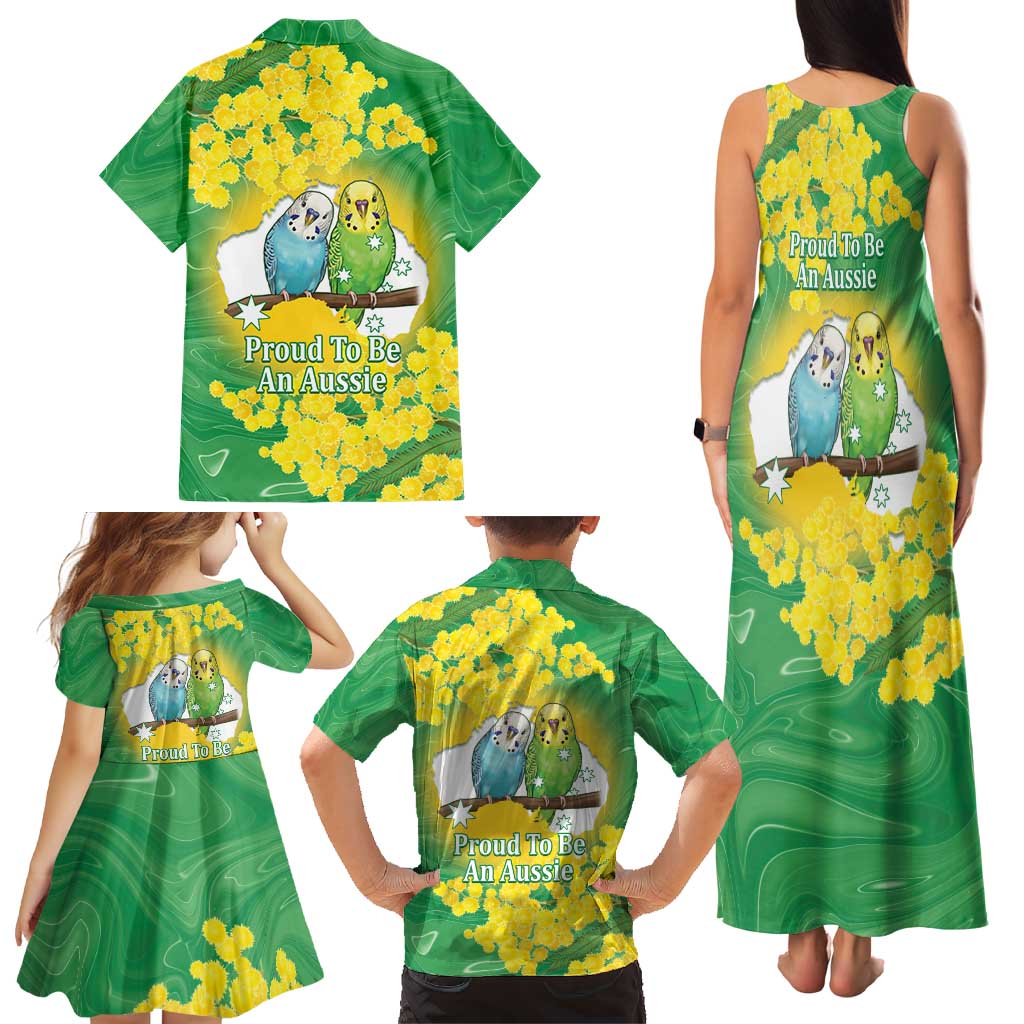 Budgerigar Australia Day Family Matching Tank Maxi Dress and Hawaiian Shirt Proud To Be An Aussie Opal National Color - Aussie Hoodie