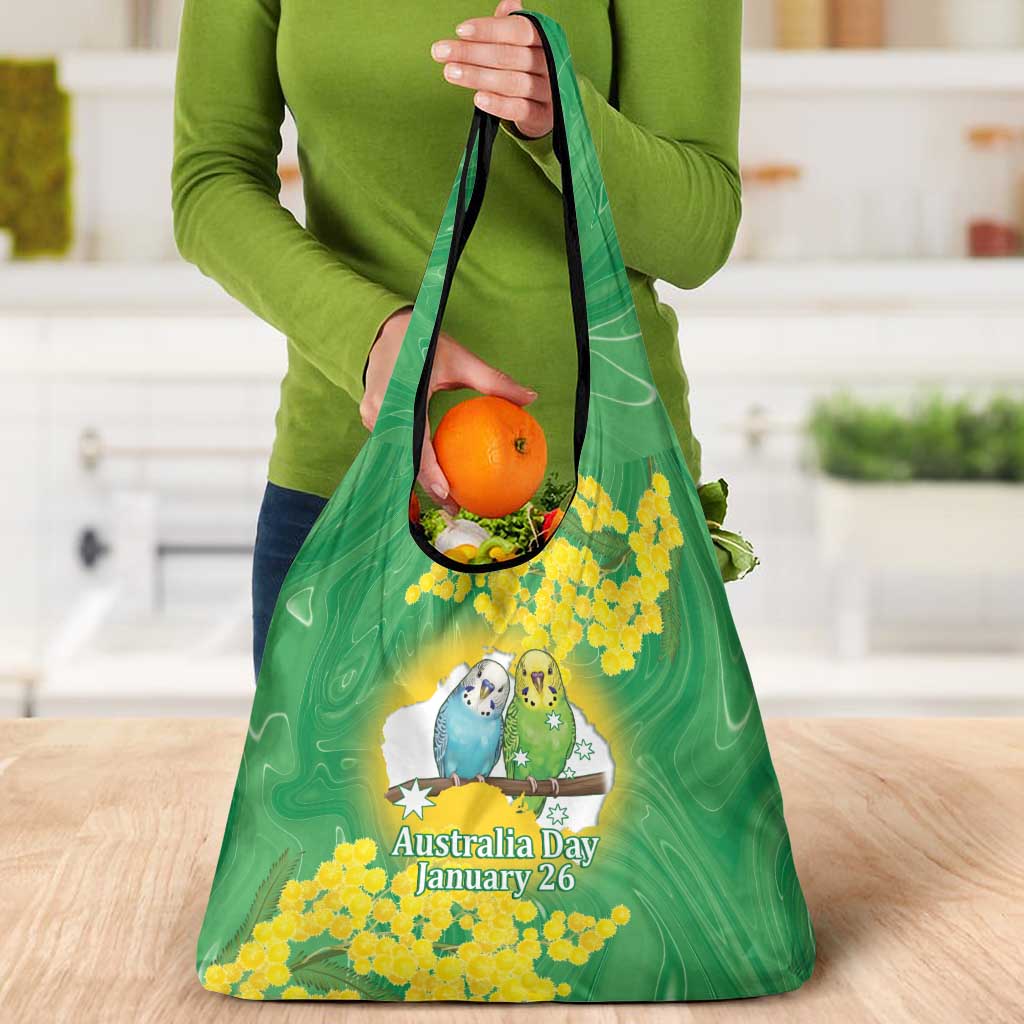 Budgerigar Australia Day Grocery Bag Proud To Be An Aussie Opal National Color - Aussie Hoodie